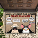 Funny Cartoon Dogs When Visiting My House - Home Decor Gift For Dog Lovers - Personalized Doormat