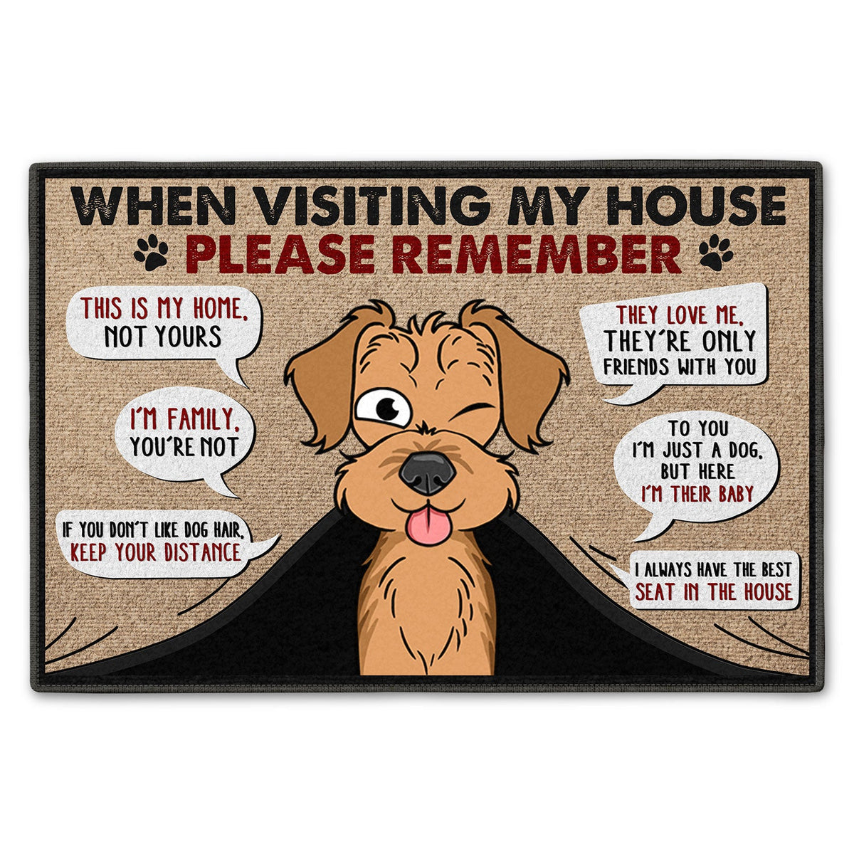 Funny Cartoon Dogs When Visiting My House - Home Decor Gift For Dog Lovers - Personalized Doormat