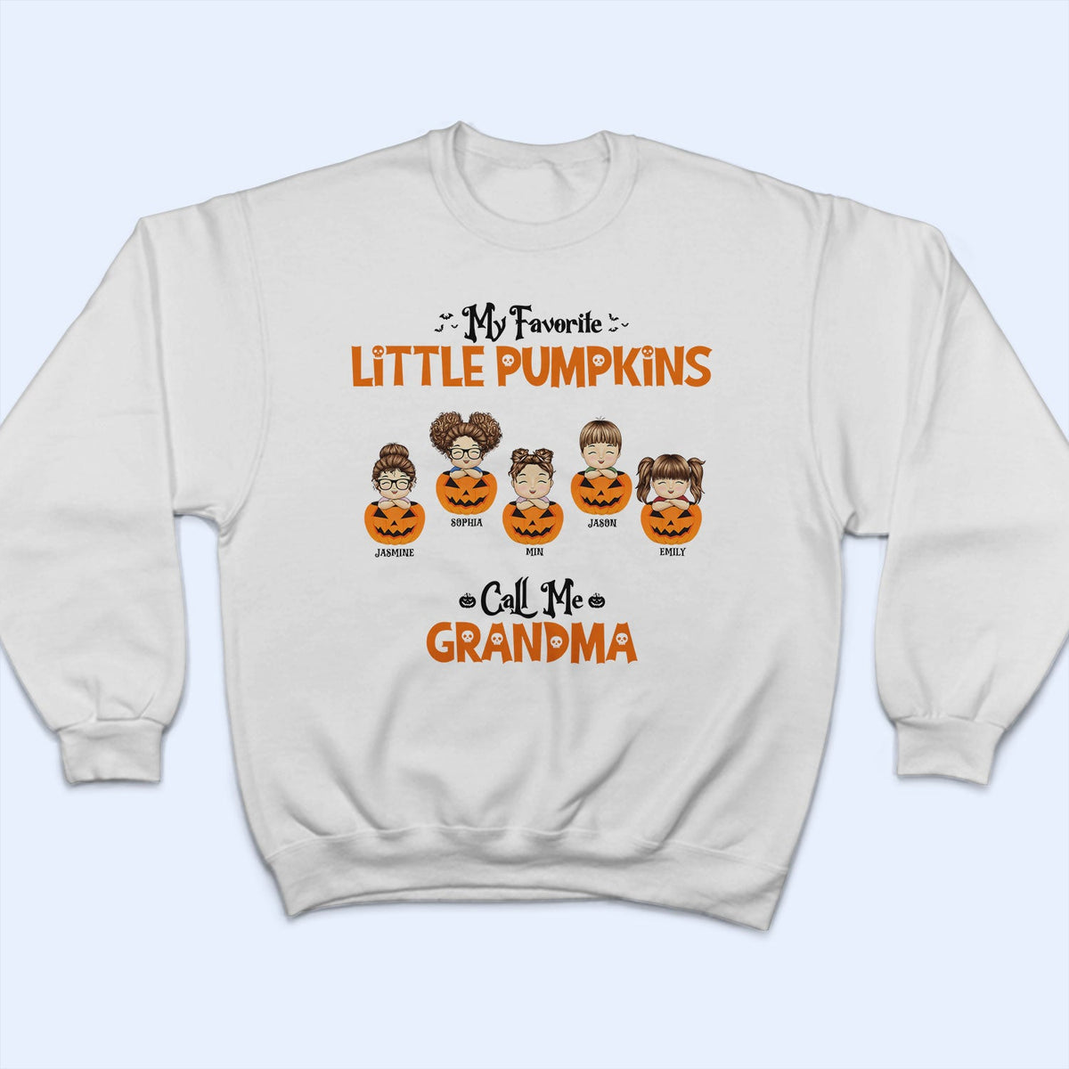 My Favorite Little Pumpkins Call Me Nana Autumn Season - Halloween Gift For Grandma, Grandmother, Grandpa, Grandfather, Grandparents - Personalized T Shirt