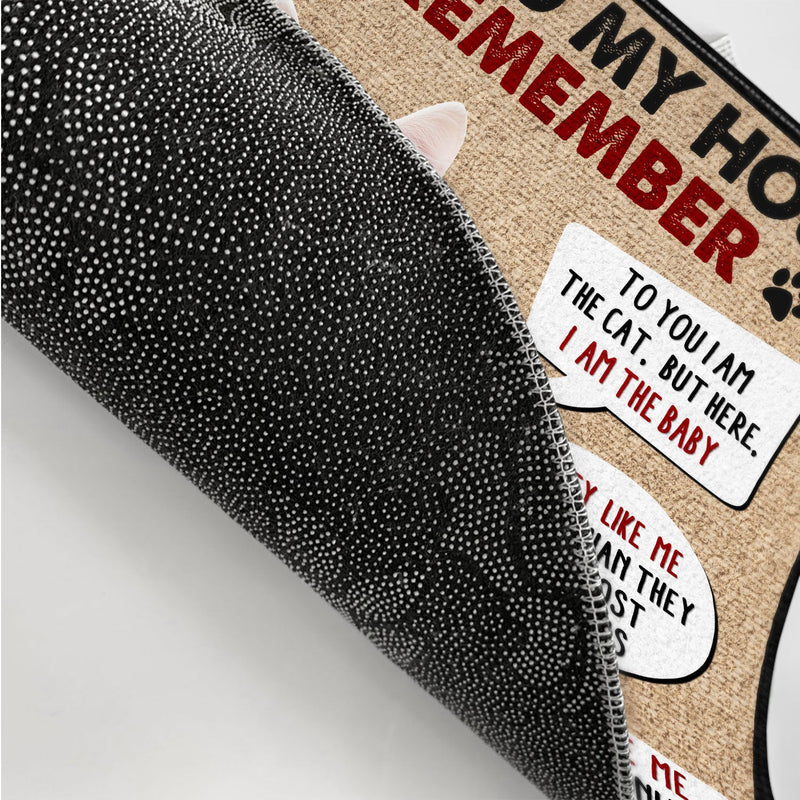 Custom Photo When Visiting My House Please Remember - Home Decor Gift For Cat Lovers - Personalized Doormat