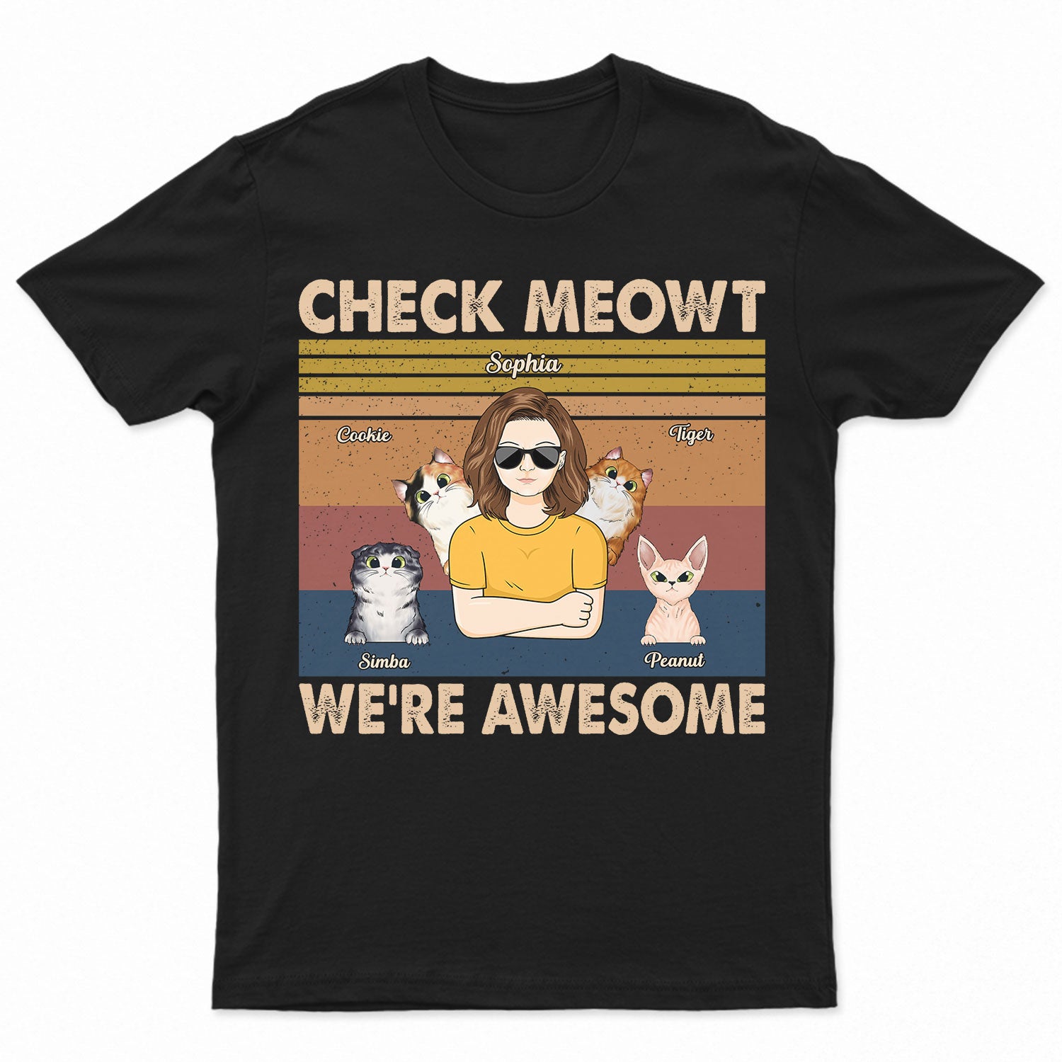 Check Meowt We're Awesome - Gift For Cat Moms, Cat Lovers - Personalized T Shirt