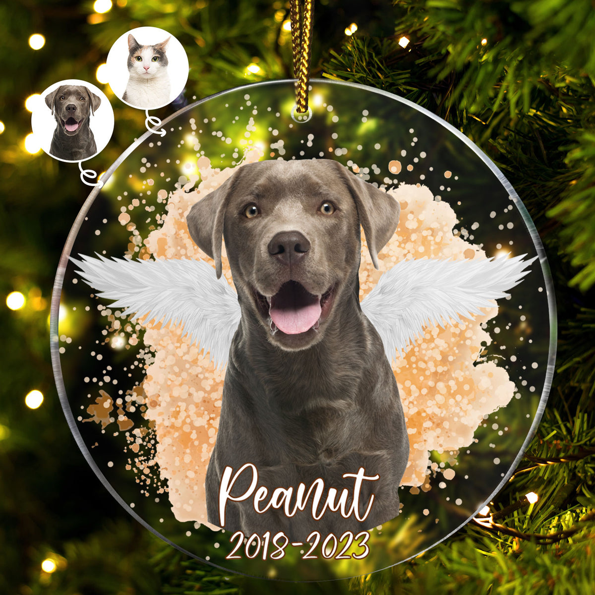 Custom Photo Memorial Dog Cat Pet Memorial Gift, Christmas Gift Pe