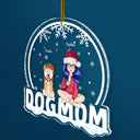 Dog Mom Funny Cartoon Dogs Snowdome - Christmas Gift For Dog Lovers - Personalized Custom Shaped Acrylic Ornament