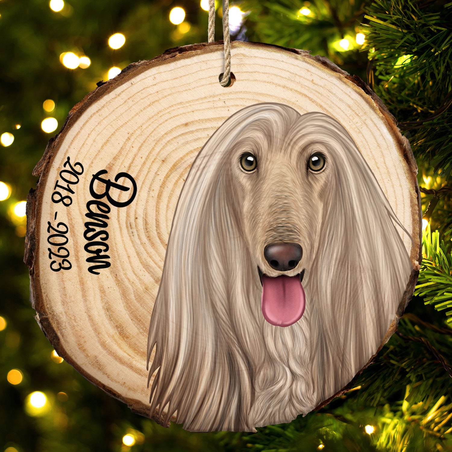 Dog Memorial - Pet Loss Gift, Christmas Gift - Personalized Wood Slice Ornament