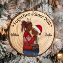 Couple ensemble depuis - Anniversaire, cadeau de Noël pour conjoint, amant, mari, femme, petit ami, petite amie - Ornement en tranche de bois personnalisé