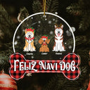 Happy Pawlidays Feliz Navidog - Christmas Gift For Dog Lovers - Personalized Custom Shaped Acrylic Ornament