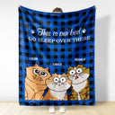 This Is Our Bed Go Sleep Over There Funny Cartoon Cats - Gift For Cat Lovers - Personalized Fleece Blanket