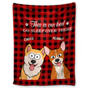 This Is Our Bed Go Sleep Over There Funny Cartoon Dogs - Gift For Dog Lovers - Personalized Fleece Blanket
