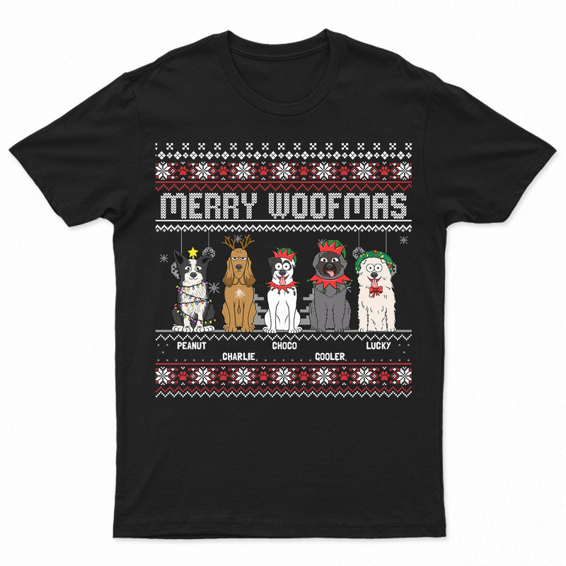 Feliz Navidog Merry Woofmas Funny Cartoon Dogs - Christmas Gift For Dog Lovers - Personalized Sweatshirt