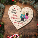 Ceux qui pètent ensemble restent ensemble - Cadeau de Noël amusant pour couples, mari, femme, petite amie, petit ami - Décoration en bois personnalisée