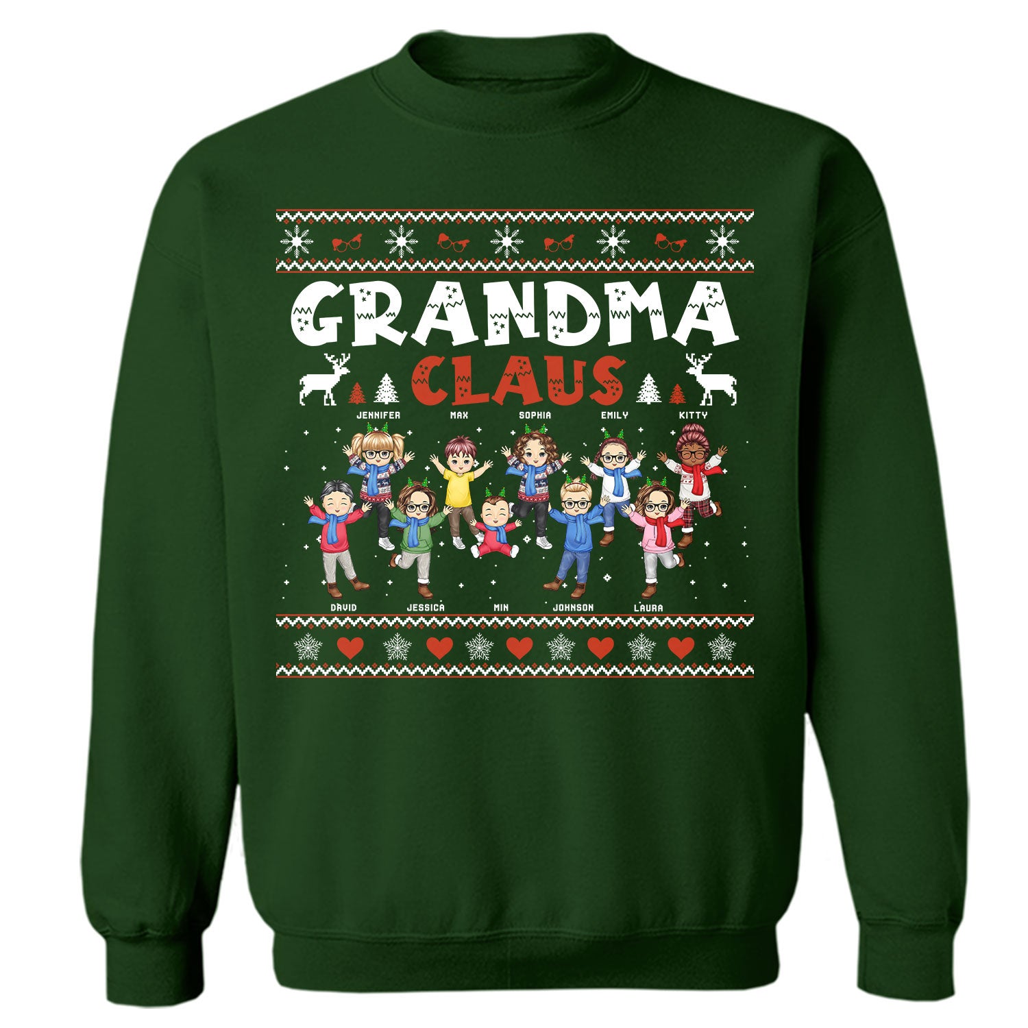 Grandma Claus - Christmas Gift For Grandma - Personalized Sweatshirt