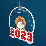 2023 Cartoon Cats - Christmas Gift For Cat Lovers - Personalized Custom Shaped Acrylic Ornament