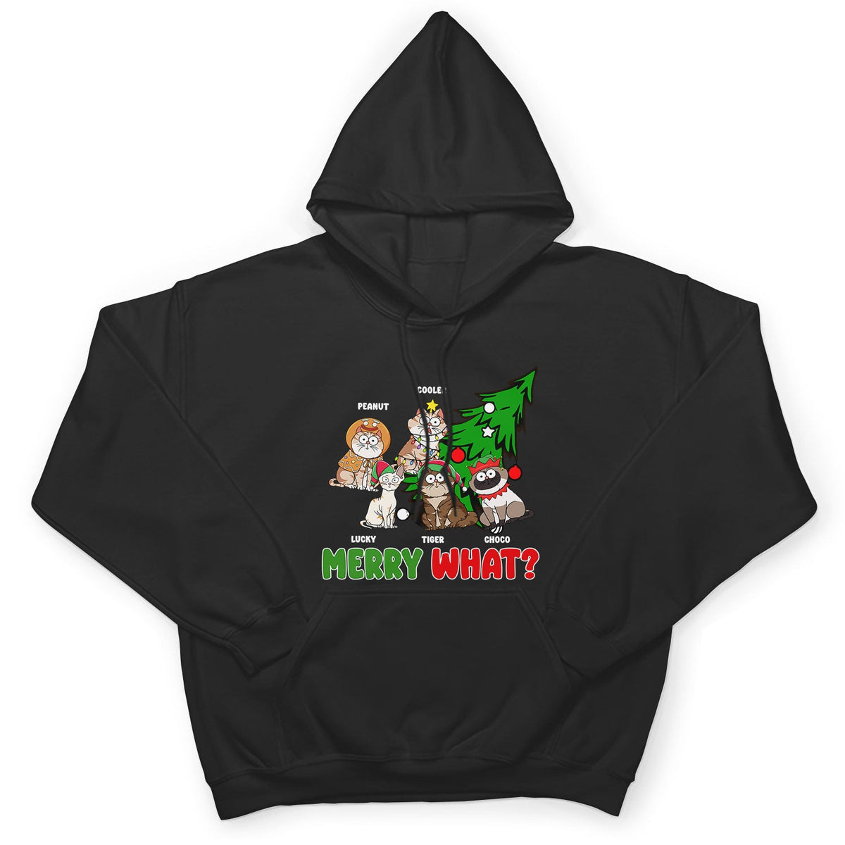 Merry What Funny Cartoon Cats - Christmas Gift For Cat Lovers - Personalized Sweatshirt