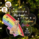 Custom Photo Dog Cat At The Rainbow Bridge - Christmas Keepsake, Memorial Gift For Pet Lovers - Personalized Custom Shaped Acrylic Ornament