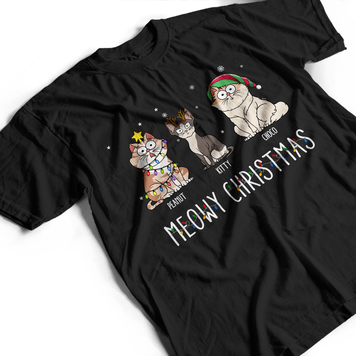 Chats de Noël rigolos et miaulants - Cadeau pour les amoureux des chats - Sweat-shirt personnalisé