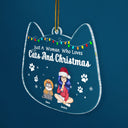 Just A Girl Who Loves Cats & Christmas - Gift For Cat Lovers, Cat Mom - Personalized Custom Shaped Acrylic Ornament