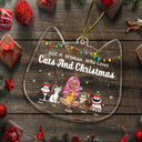 Just A Girl Who Loves Cats & Christmas - Gift For Cat Lovers, Cat Mom - Personalized Custom Shaped Acrylic Ornament