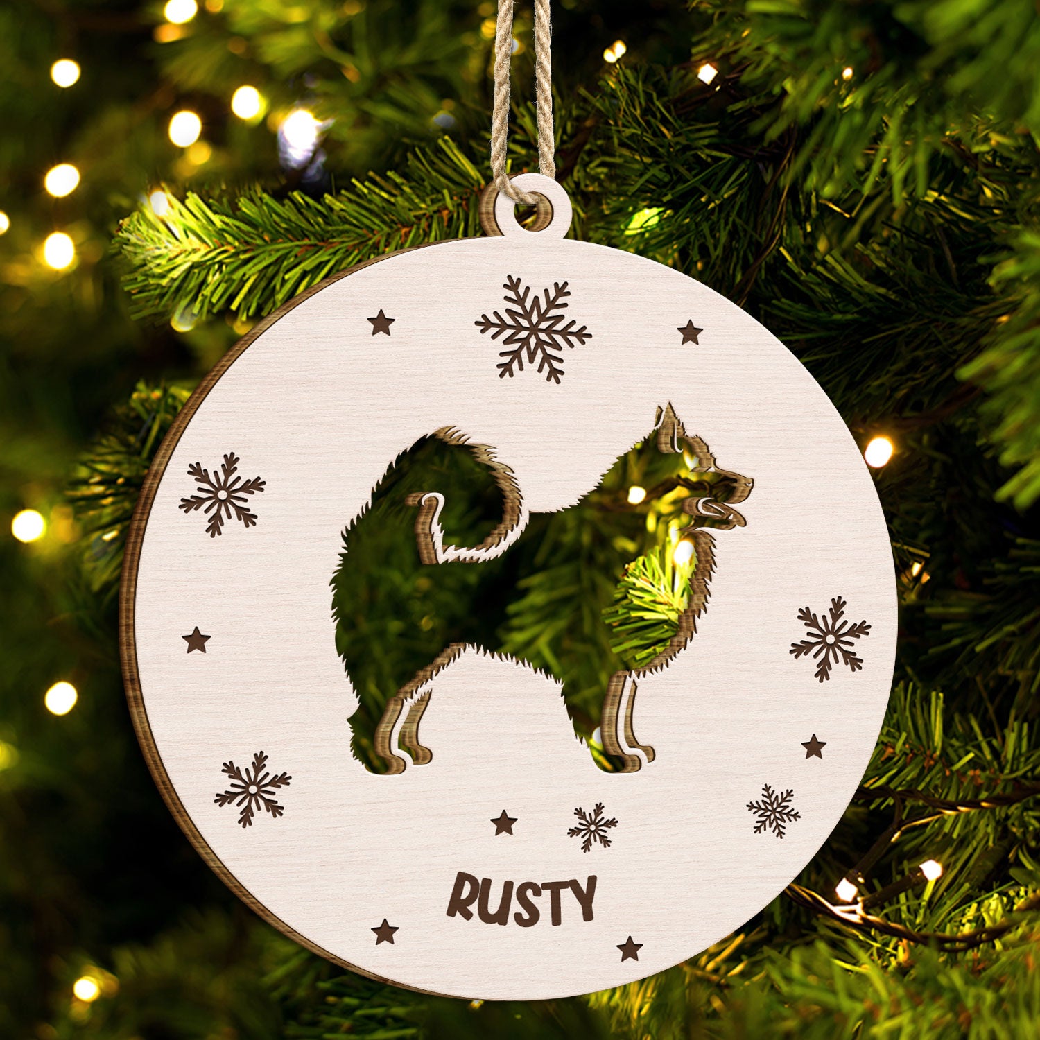 Dog Shape - Christmas Gift For Dog Lovers - Personalized Wooden Cutout Ornament