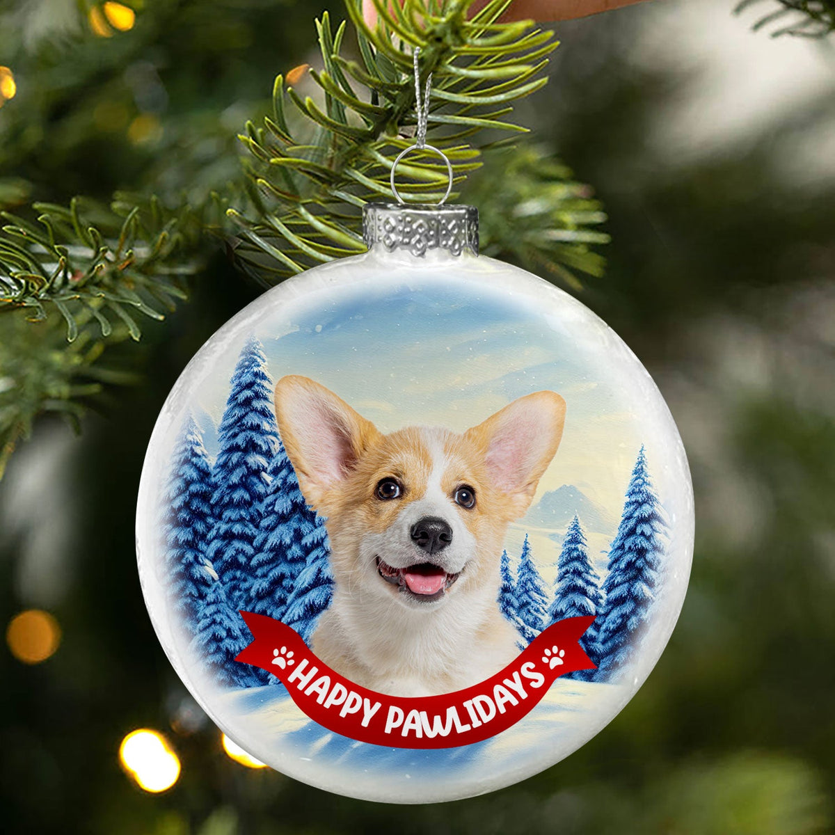 Custom Photo Dog Cat Dear Santa Define Naughty - Christmas Gift For Pet Lovers - Personalized White Flat Ball Ornament