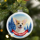 Custom Photo Dog Cat Dear Santa Define Naughty - Christmas Gift For Pet Lovers - Personalized White Flat Ball Ornament