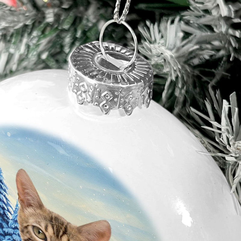 Custom Photo Dog Cat Dear Santa Define Naughty - Christmas Gift For Pet Lovers - Personalized White Flat Ball Ornament