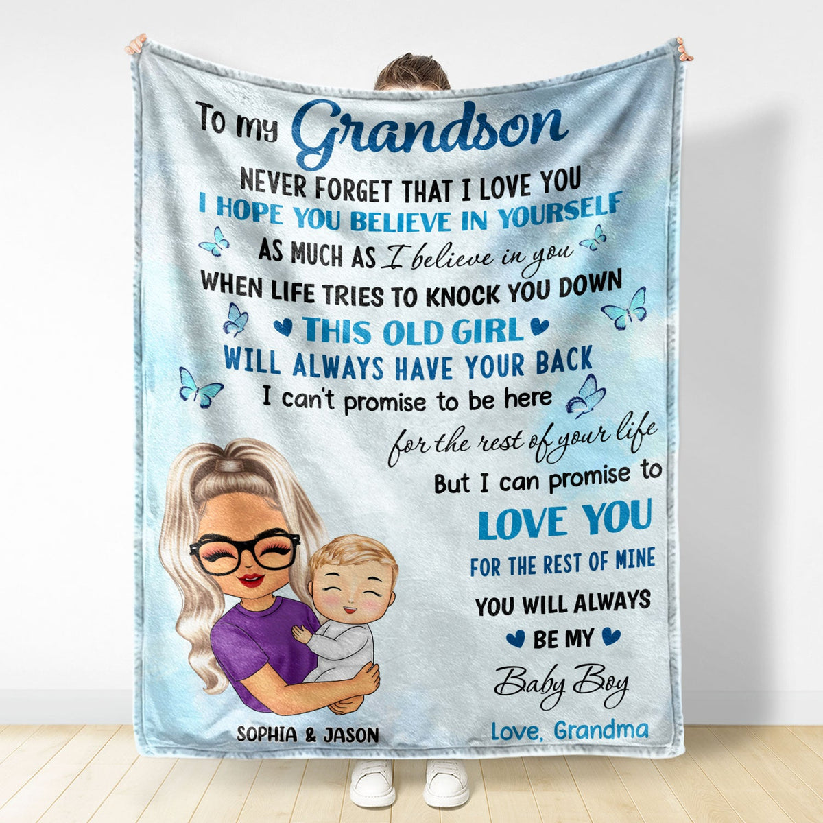 To My Granddaughter Grandson - Gift For Grandchildren, Grandkids - Personalized Fleece Blanket