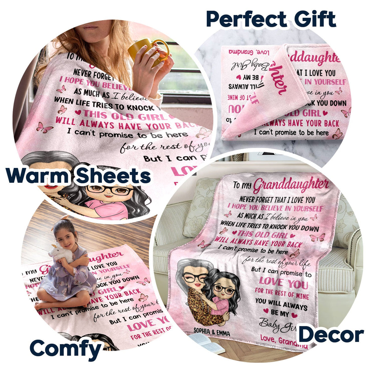 To My Granddaughter Grandson - Gift For Grandchildren, Grandkids - Personalized Fleece Blanket