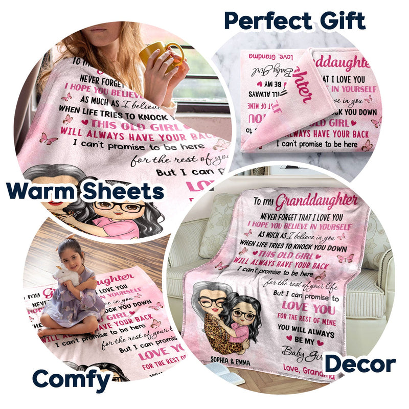 To My Granddaughter Grandson - Gift For Grandchildren, Grandkids - Personalized Fleece Blanket
