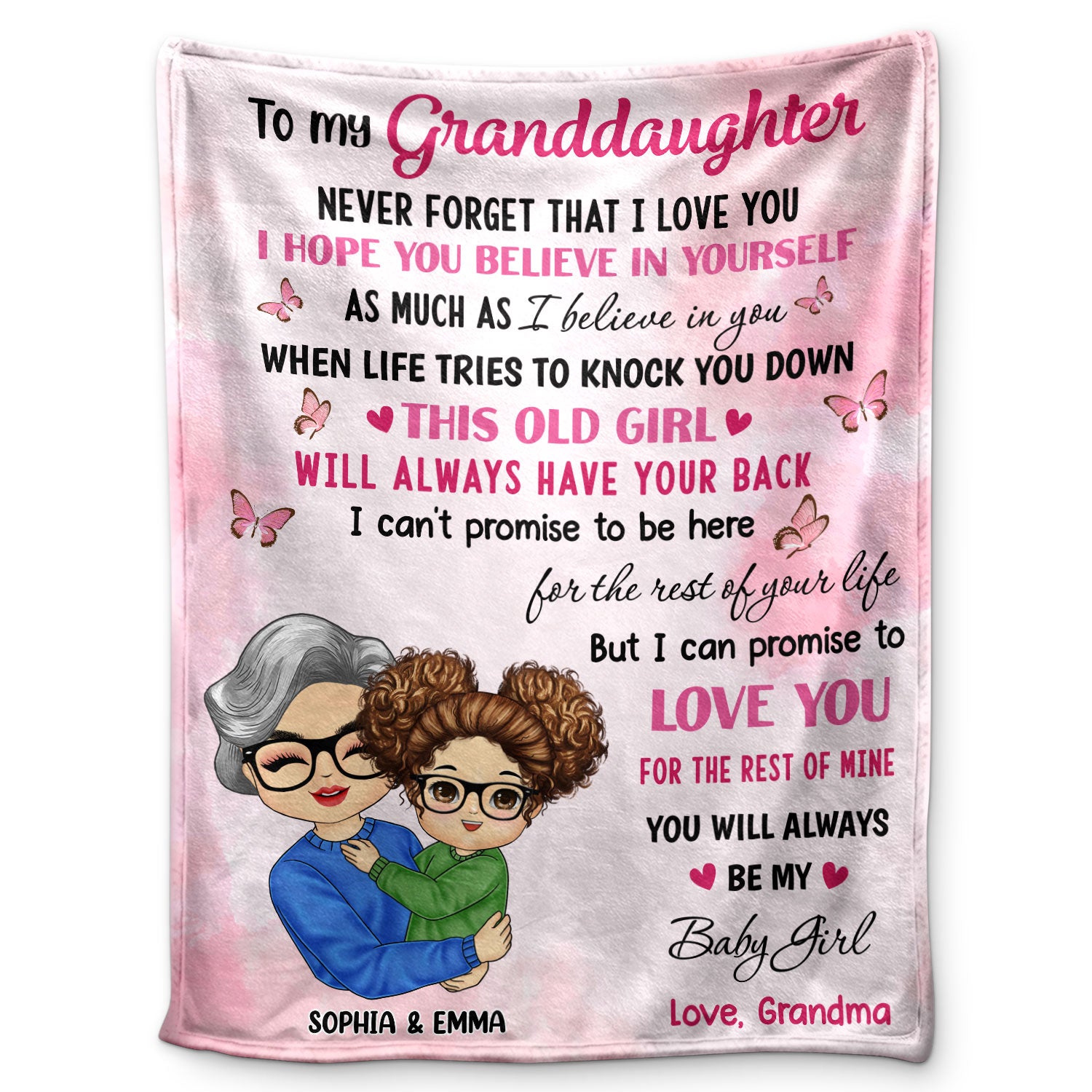 To My Granddaughter Grandson - Gift For Grandchildren, Grandkids - Personalized Fleece Blanket
