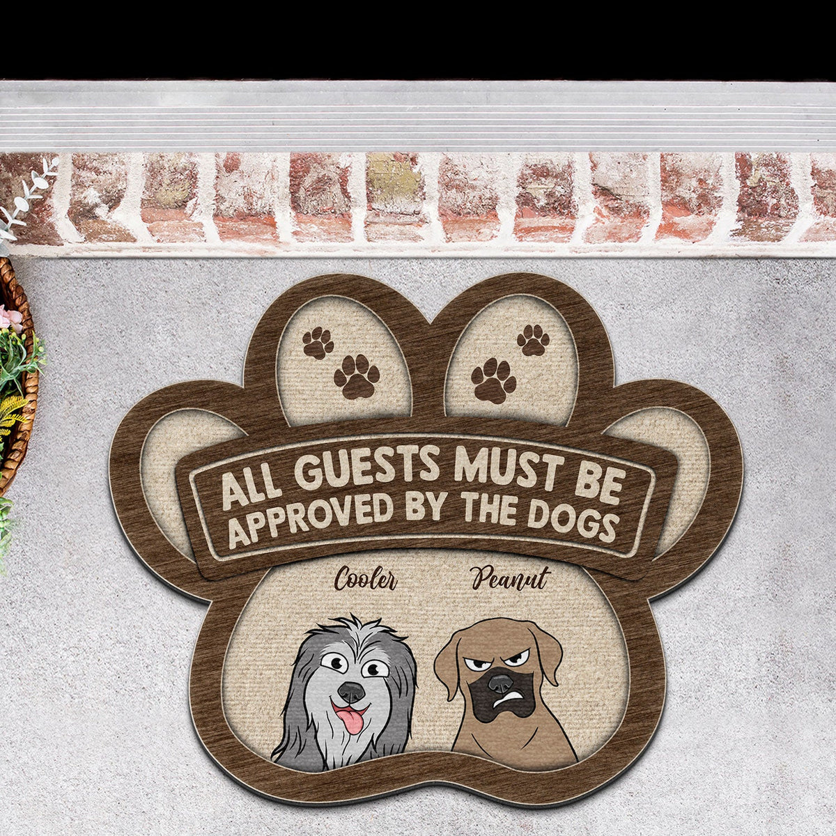 All Guests Must Be Approved By The Dogs - Gift For Dog Lovers - Personalized Custom Shaped Doormat