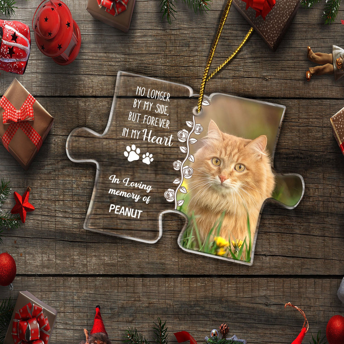 Custom Photo You Left Pawprint In My Heart - Christmas Gift For Pet Lovers - Personalized Custom Shaped Acrylic Ornament