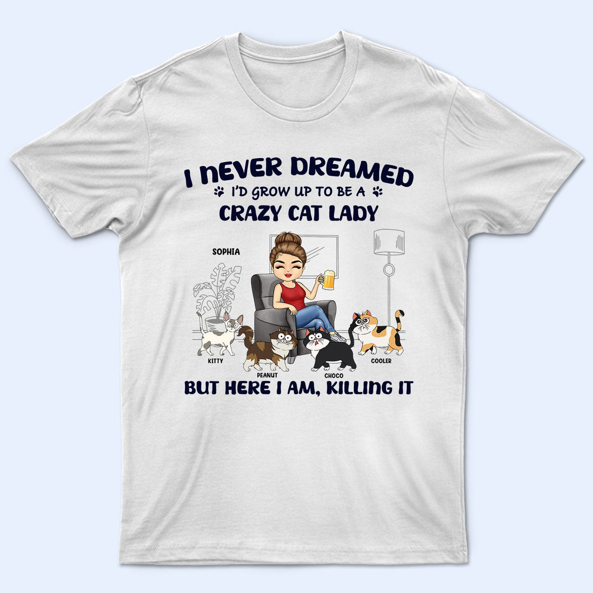 Crazy Cat Lady - Gift For Cat Lovers, Cat Moms - Personalized Sweatshi ...