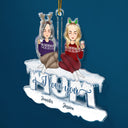 Maman, on t'aime, style dessin animé - Cadeau de Noël pour maman - Décoration acrylique découpée personnalisée