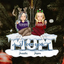 Maman, on t'aime, style dessin animé - Cadeau de Noël pour maman - Décoration acrylique découpée personnalisée