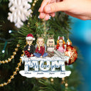 Maman, on t'aime, style dessin animé - Cadeau de Noël pour maman - Décoration acrylique découpée personnalisée