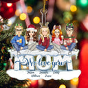 Maman, on t'aime, style dessin animé - Cadeau de Noël pour maman - Décoration acrylique découpée personnalisée