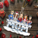 Maman, on t'aime, style dessin animé - Cadeau de Noël pour maman - Décoration acrylique découpée personnalisée