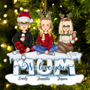 Maman, on t'aime, style dessin animé - Cadeau de Noël pour maman - Décoration acrylique découpée personnalisée