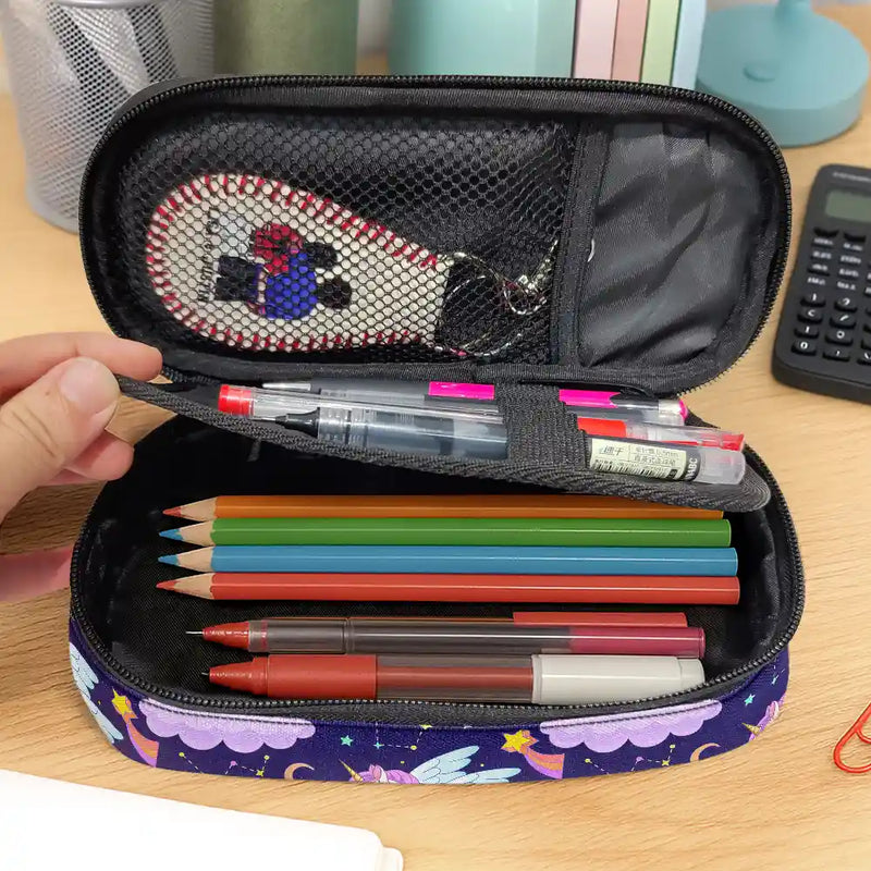 A Magical Adventure With Dinosaurs Mermaids Space Vehicles Unicorns - Personalized Pencil Case