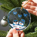 Gift For Grandma, Gift For Grandparents - Papa Nana Snowman Christmas Grandparents - Personalized Circle Glass Ornament