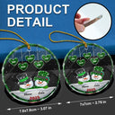 Gift For Grandma, Gift For Grandparents - Papa Nana Snowman Christmas Grandparents - Personalized Circle Glass Ornament