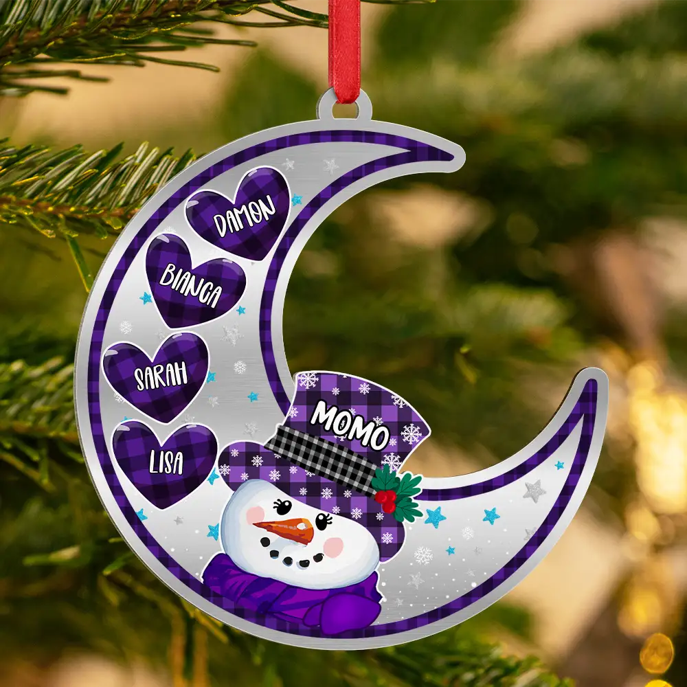 Gift For Grandparents,Happy,Christmas - Papa Nana Snowman Christmas Grandparents - Personalized Metal Ornament