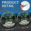 Happy, Christmas, Parents, Gift For Grandparents - Papa Nana Snowman Christmas Grandparents 3D Effect - Personalized Circle Glass Ornament