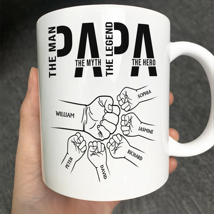 Papa l'Homme le Mythe la Légende le Héros - Mug Personnalisé