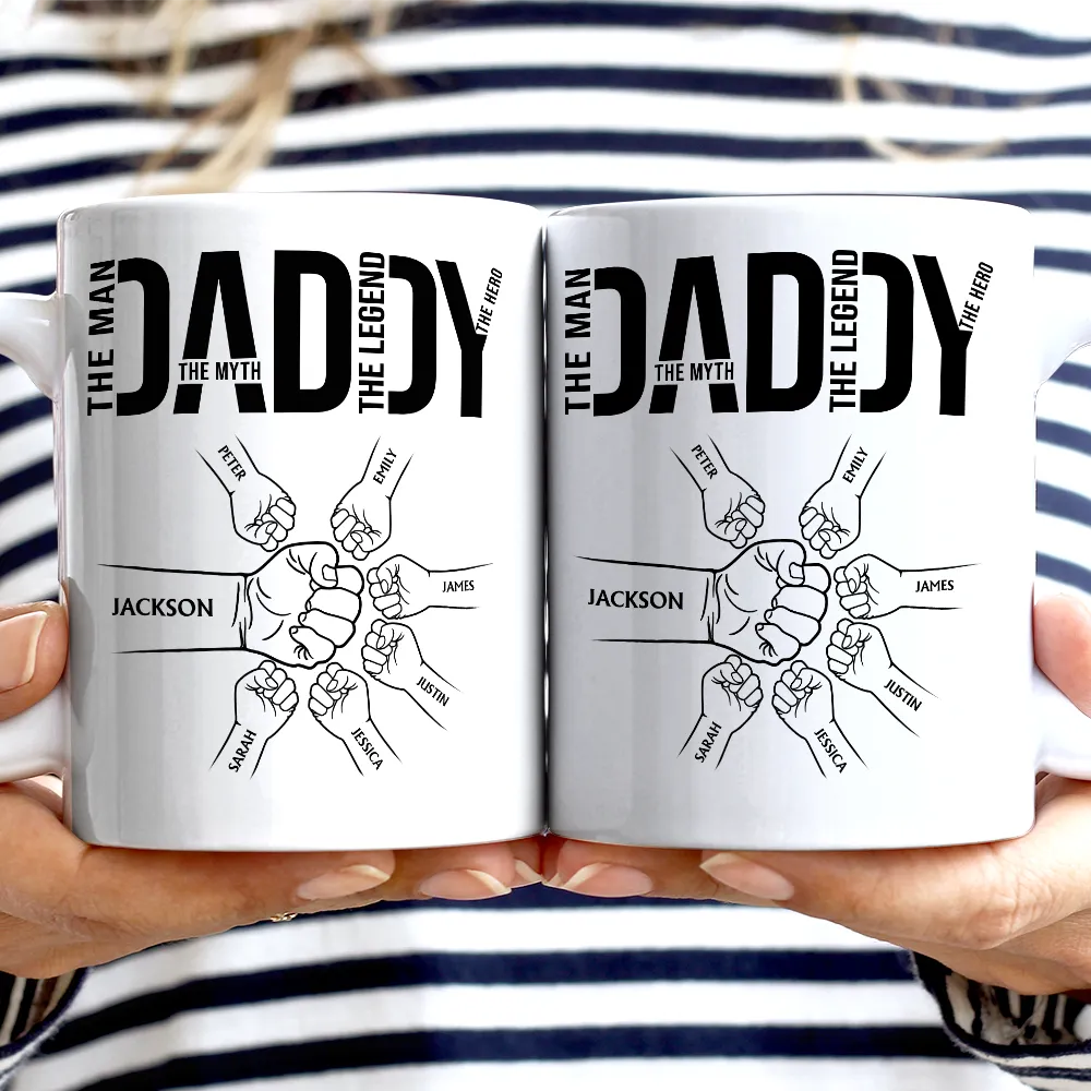 Gift For Husband,Gift For Father,Happy,Gift For Grandpa - Papa The Man The Myth The Legend The Hero - Personalized Mug