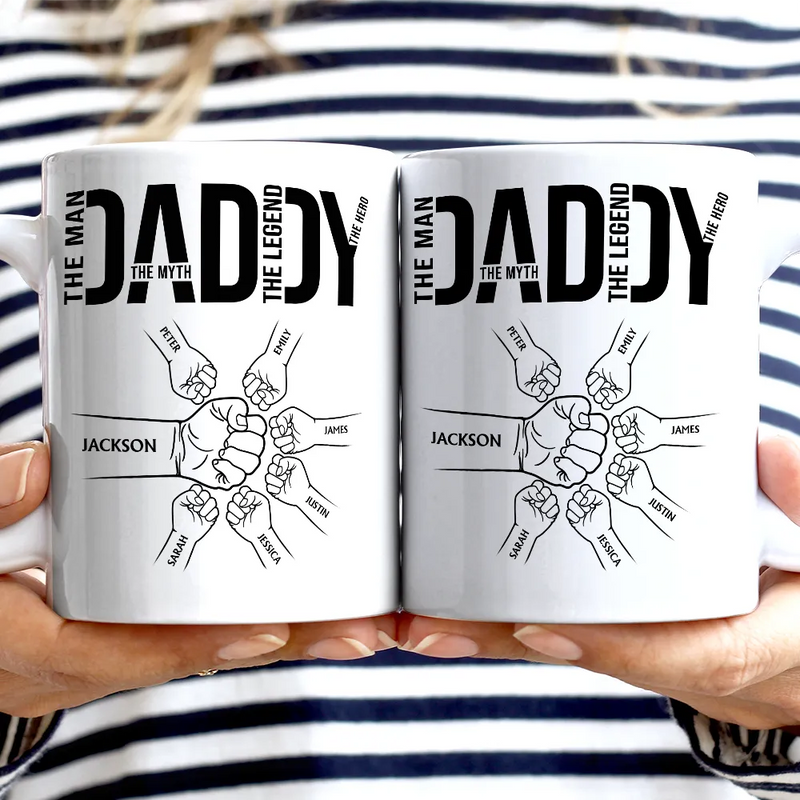 Gift For Husband,Gift For Father,Happy,Gift For Grandpa - Papa The Man The Myth The Legend The Hero - Personalized Mug