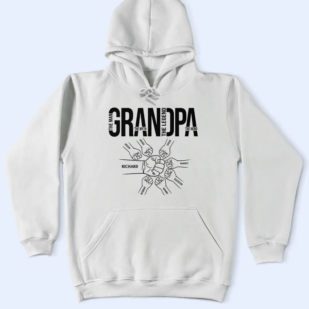 Papa The Man The Myth The Legend The Hero - Personalized T Shirt