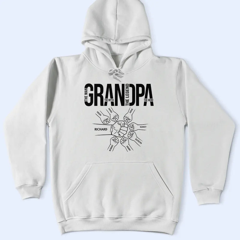 Papa The Man The Myth The Legend The Hero - Personalized T Shirt