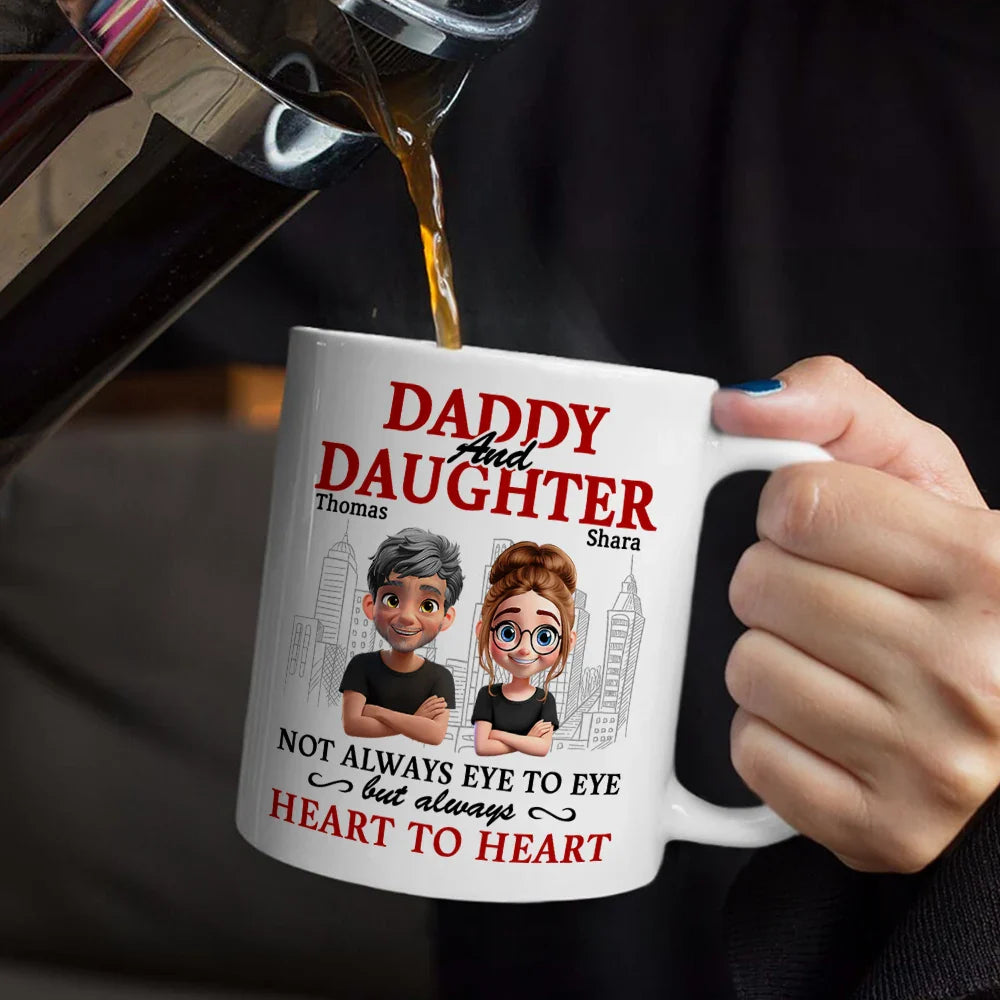 Gift For Mother,Dad,Dad,Daughters,Mom,Sons,Gift For Father - Parents And Children Always Heart To Heart - Personalized Mug

