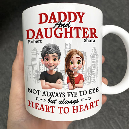 Parents et enfants toujours cœur à cœur - Tasse personnalisée